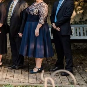 Navy and Gold Formal Dress